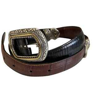 Az Tex Marcus Two Tone Reversible Western Leather Belt Size 32